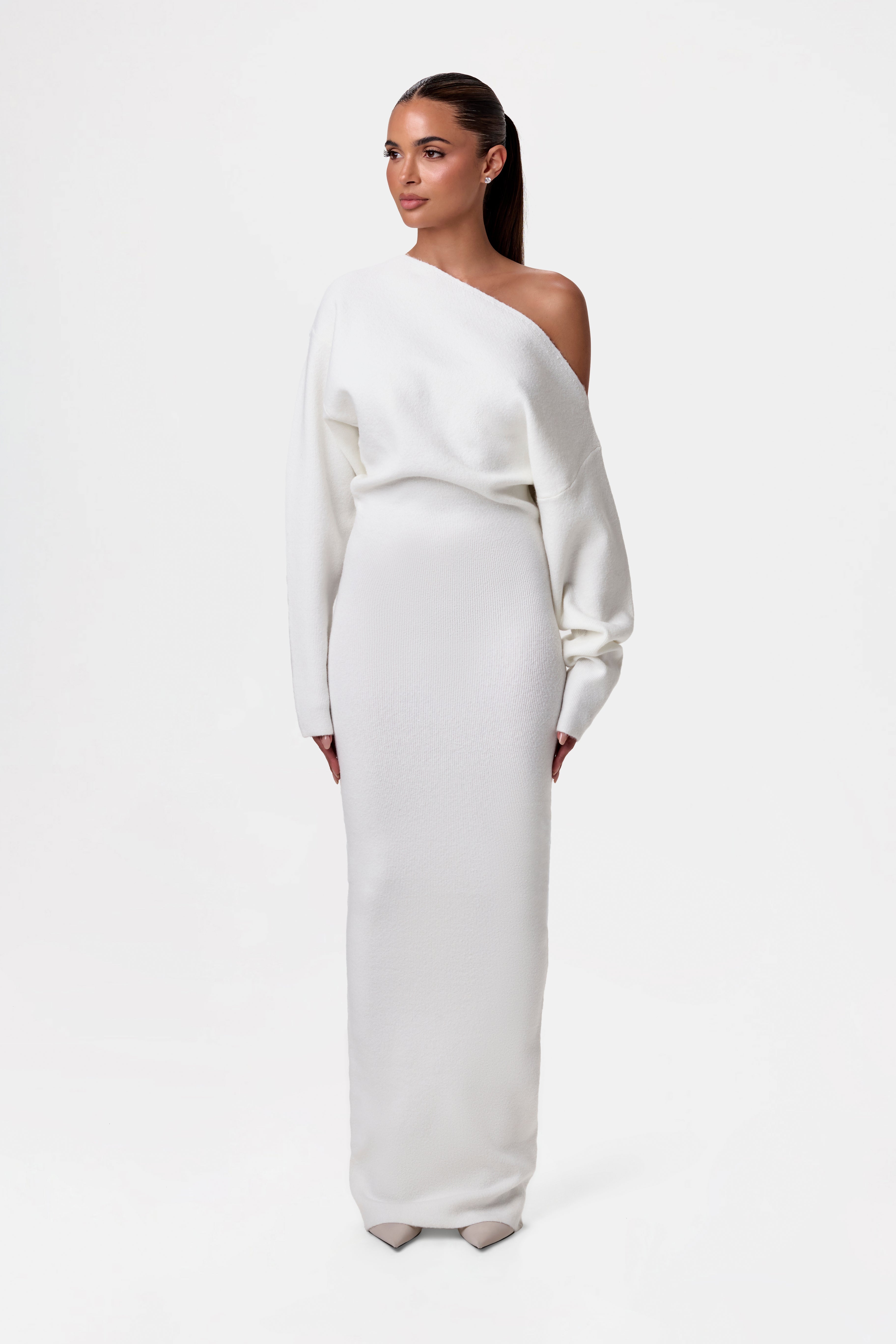 Kimmie Knit Off-Shoulder Sweater Maxi Dress