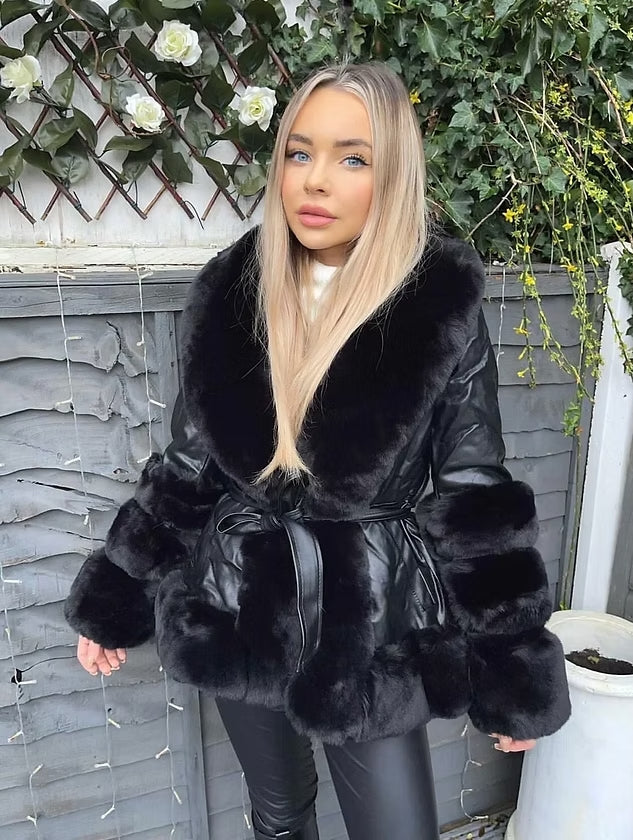 Maddie Leather Parka Jacket