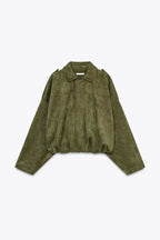 Elina Suede Bomber Jacket
