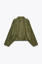 Elina Suede Bomber Jacket