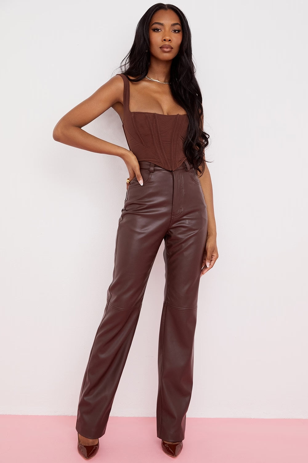 Dianne chocolate leather pants