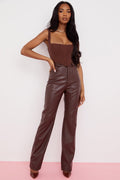Dianne chocolate leather pants