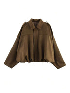 Lara Suede Bomber Jacket