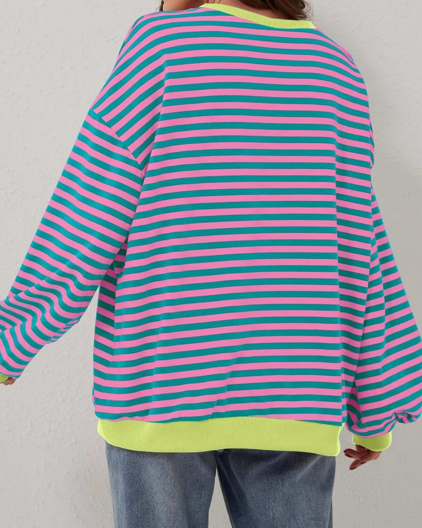 LUNA - OVERSIZED STRIPED LONG SLEEVE SWEATSHIRT