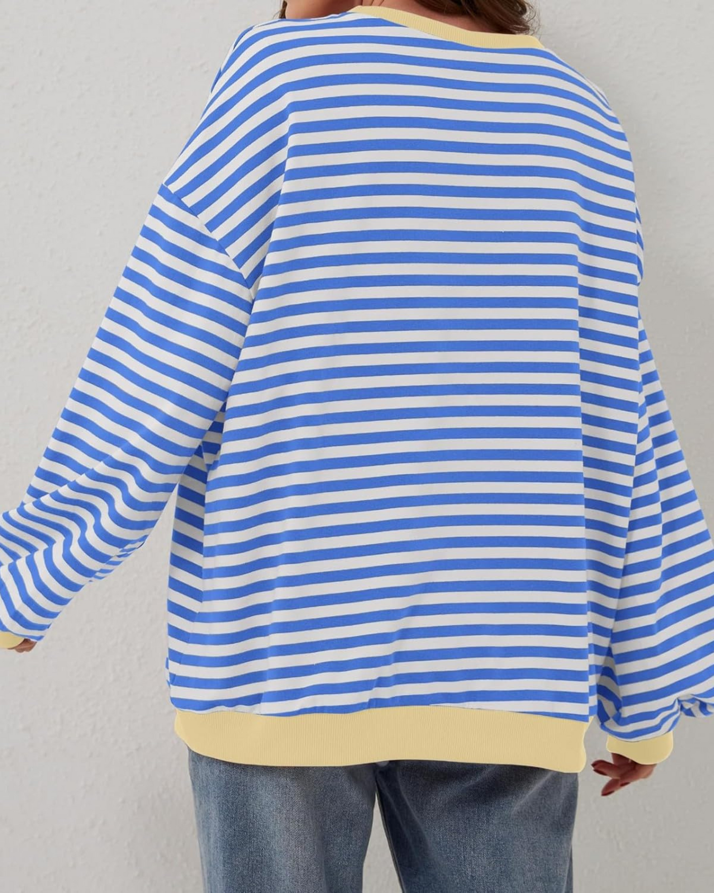 LUNA - OVERSIZED STRIPED LONG SLEEVE SWEATSHIRT