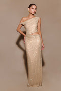 Diamante Ally One Shoulder Maxi Dress