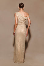 Diamante Ally One Shoulder Maxi Dress