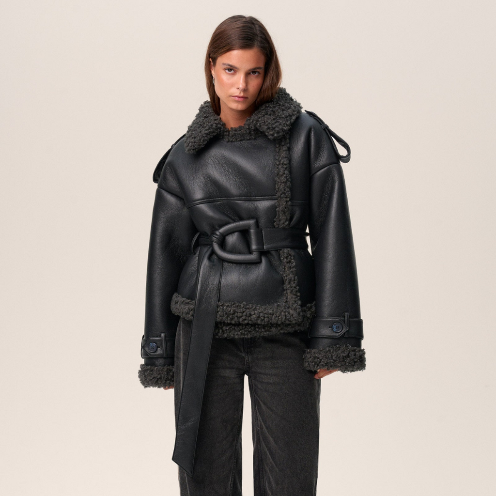 Bianca Chic Belted Sherpa Jacket