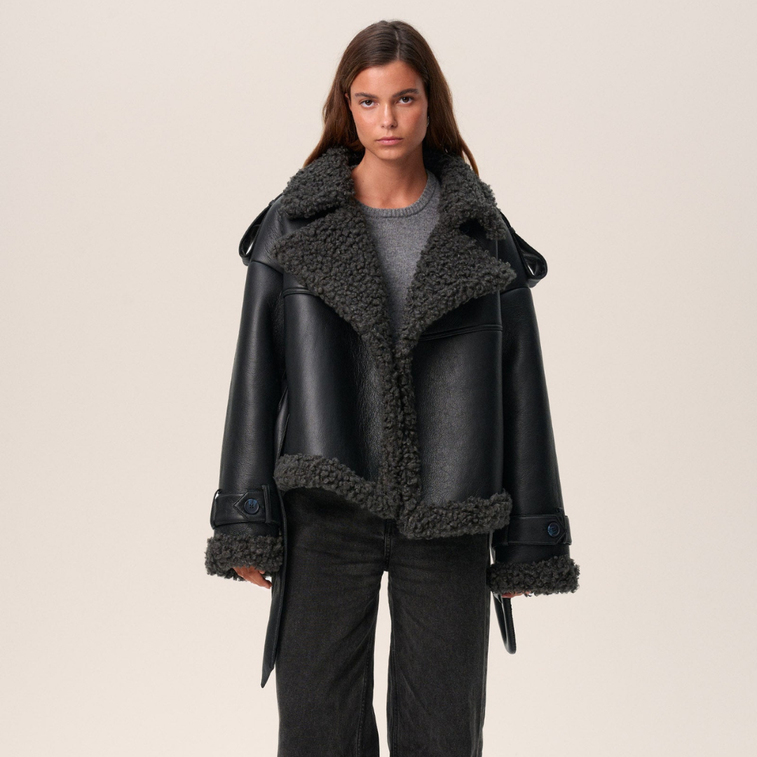 Bianca Chic Belted Sherpa Jacket