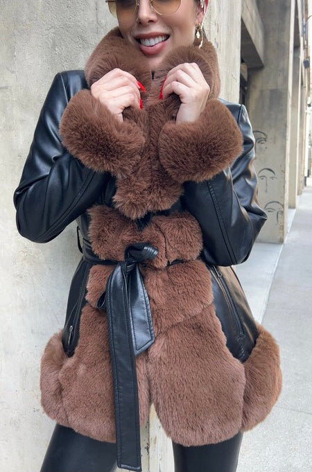 Maddie Leather Parka Jacket