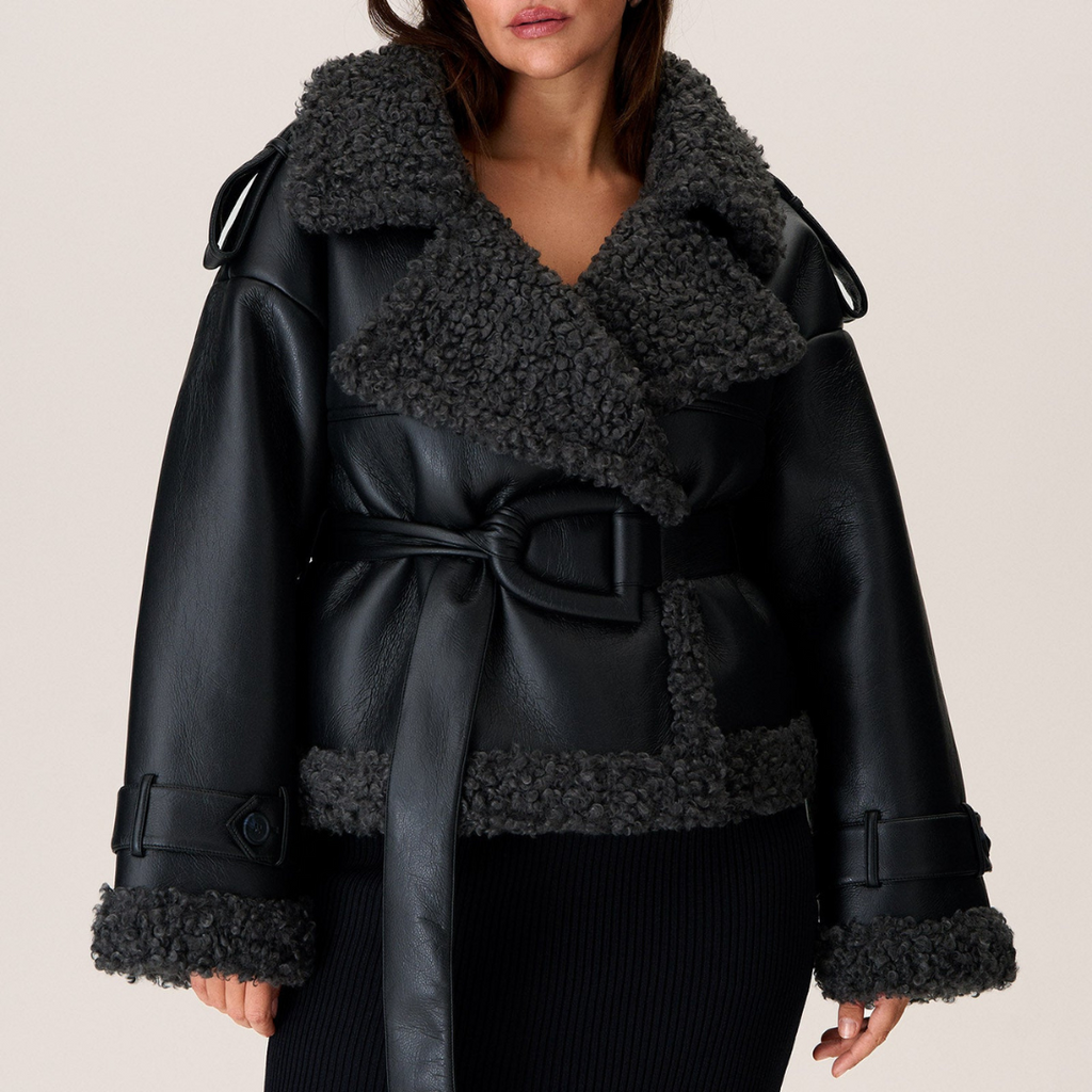 Bianca Chic Belted Sherpa Jacket
