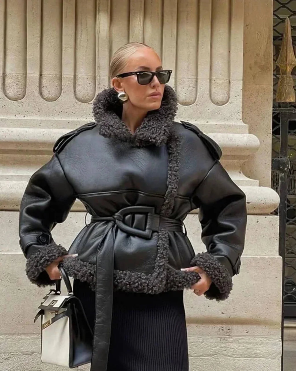 Bianca Chic Belted Sherpa Jacket