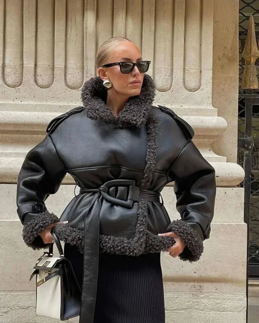 Bianca Chic Belted Sherpa Jacket