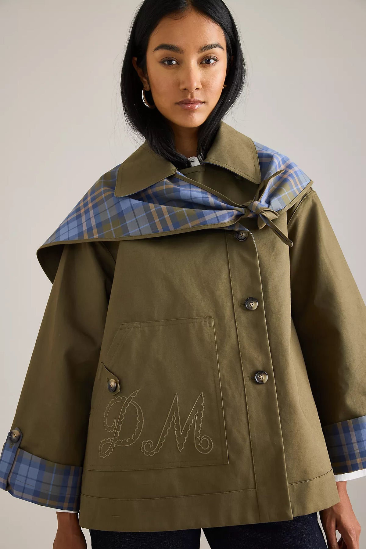 Olivia reversable trench crop