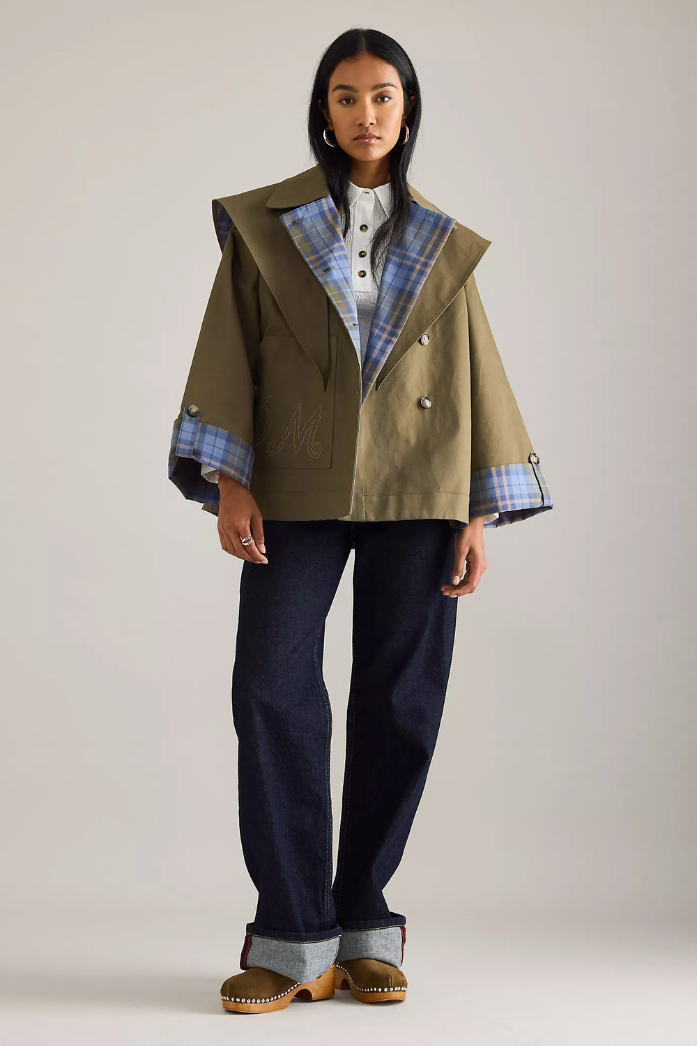 Olivia reversable trench crop