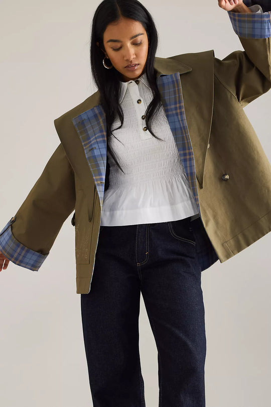 Olivia reversable trench crop