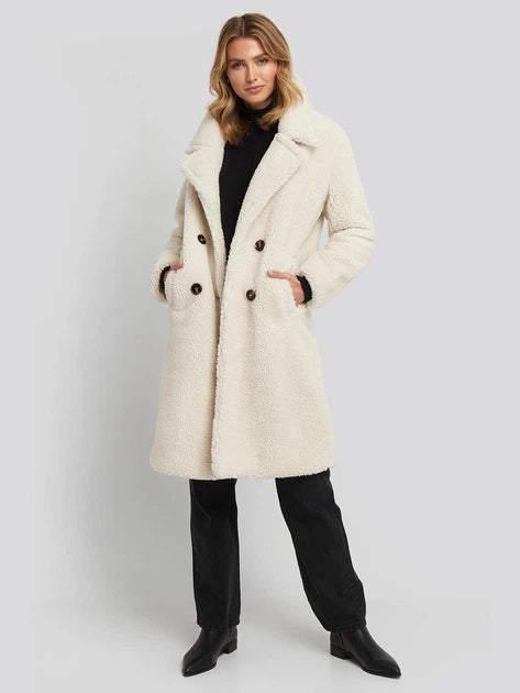 Emma double breasted teddy coat