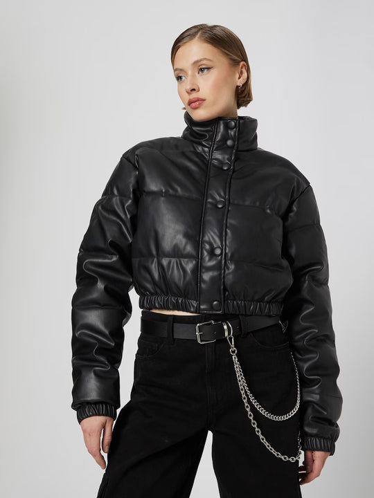 Savannah Black Bomber Coat