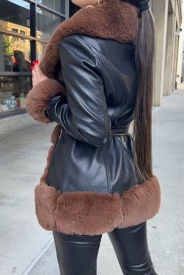Maddie Leather Parka Jacket