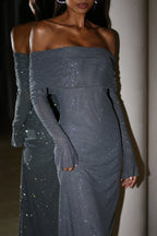 Selene Glitter Off Shoulder Dress