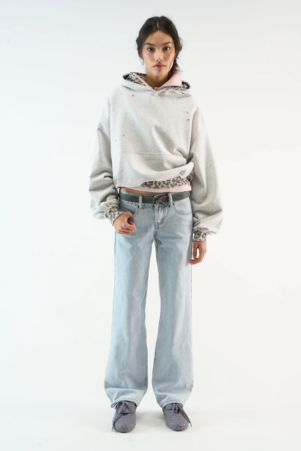 Noah Grey Leopard Hoodie