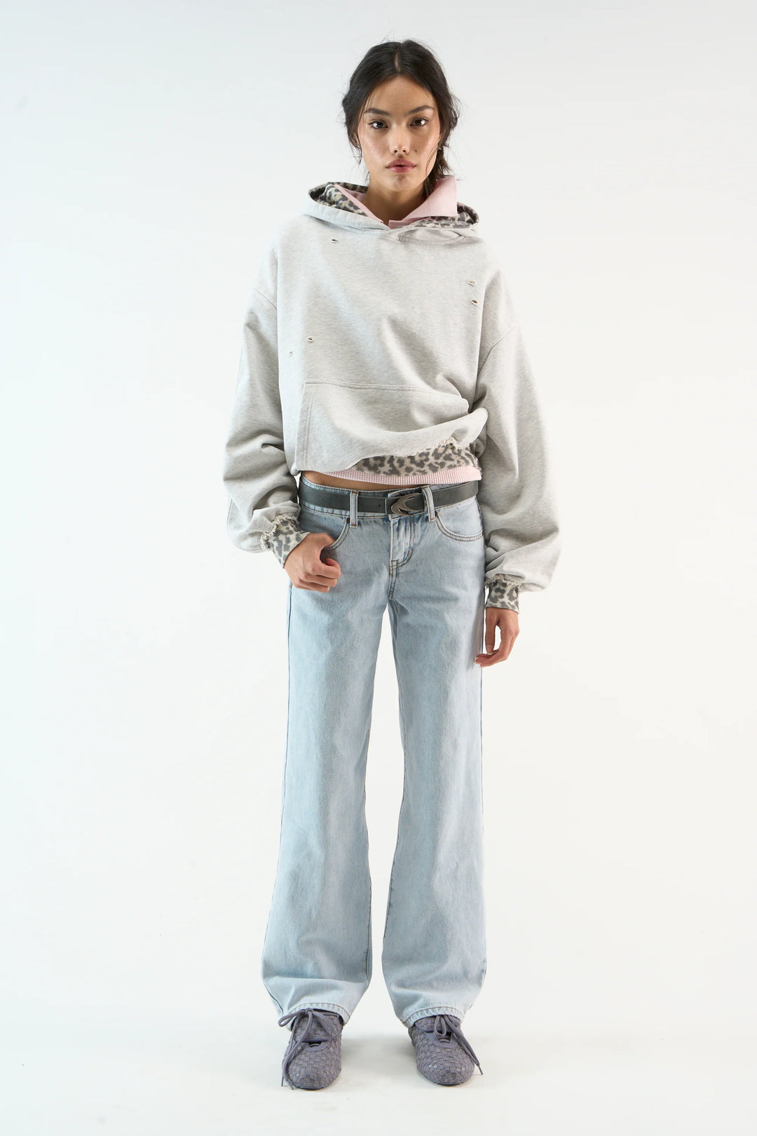 Noah Grey Leopard Hoodie