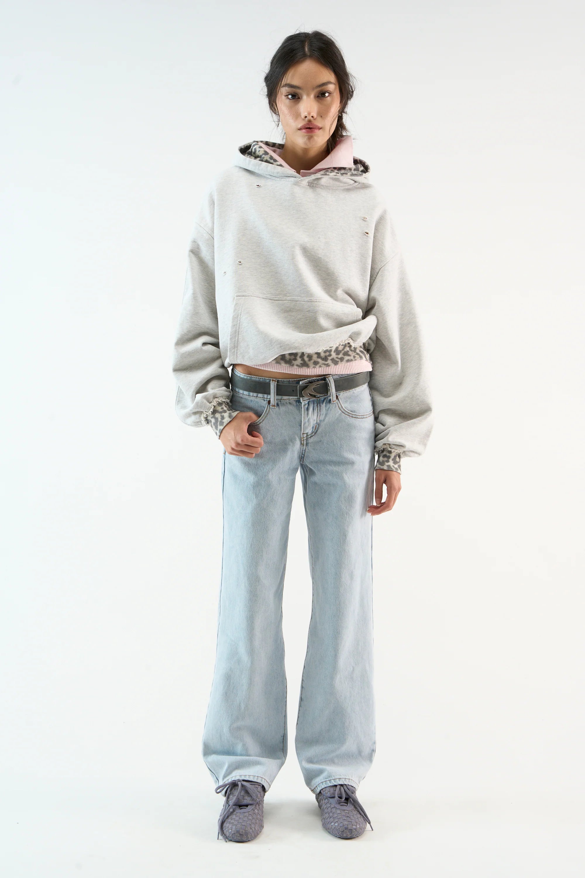 Noah Grey Leopard Hoodie