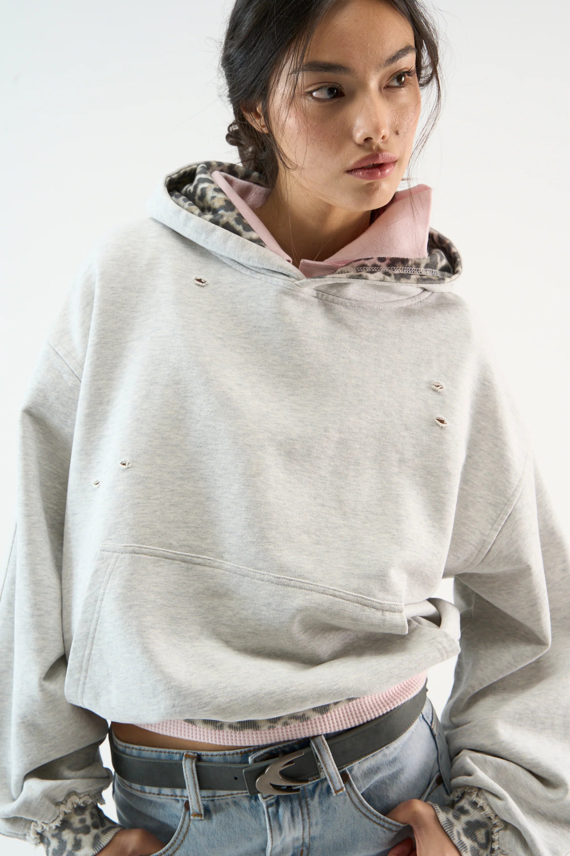 Noah Grey Leopard Hoodie