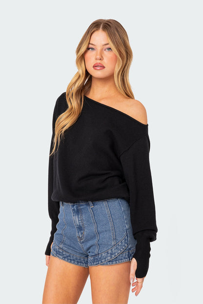 Off Shoulder Oversized Sweater