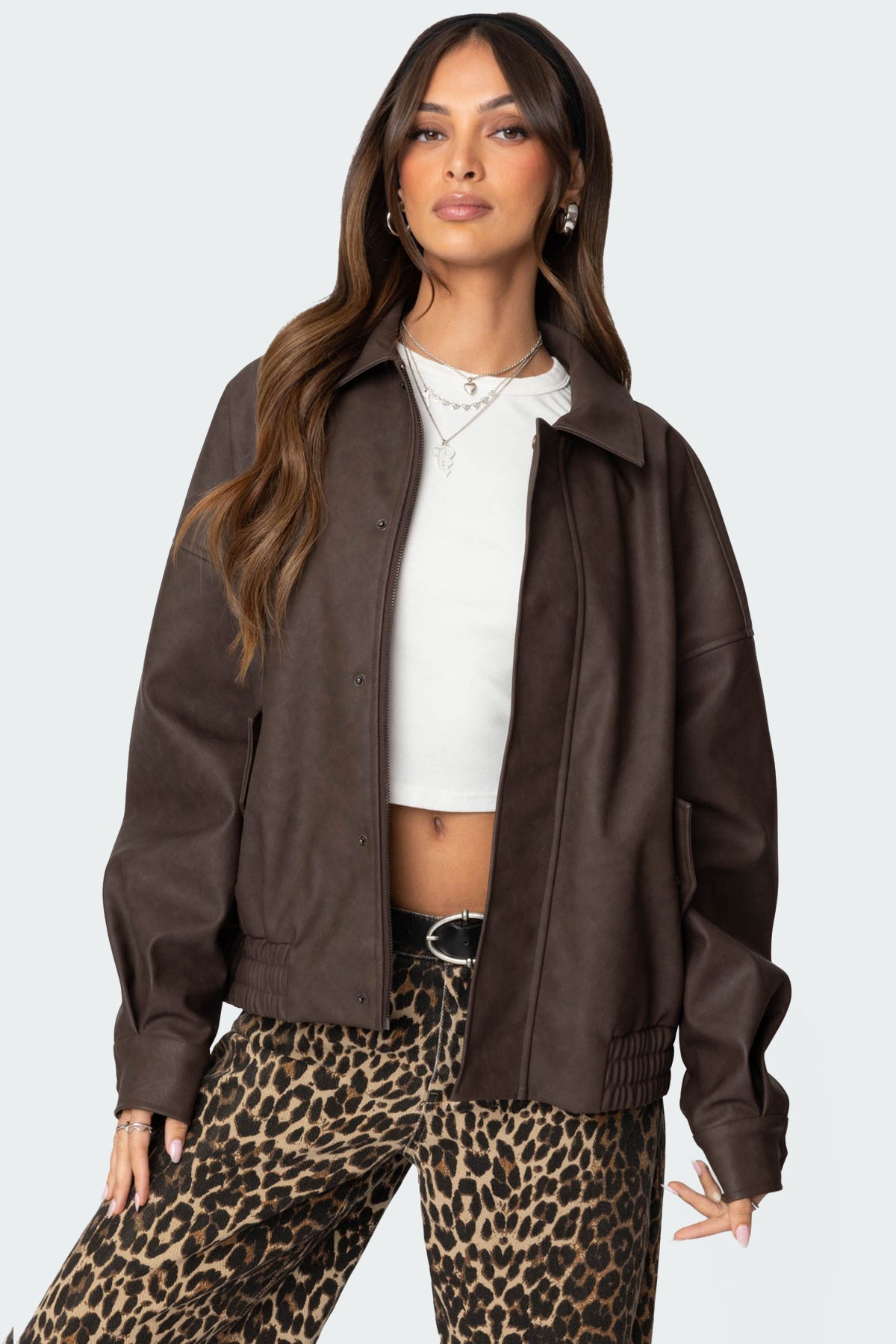 Mori Oversized Faux Leather Jacket