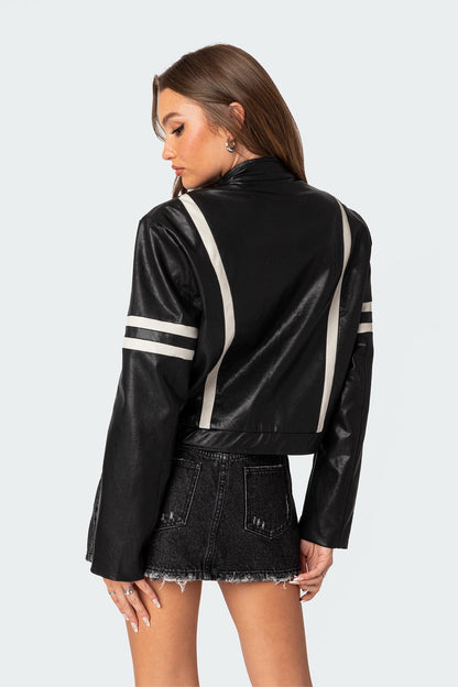 Rockstar Oversized Faux Leather Jacket