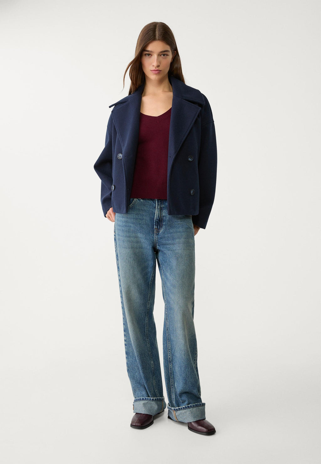 Gina Short double-breasted coat