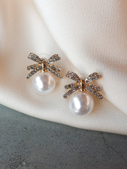 Diamond Bow Earrings