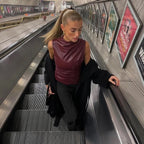 Danicia Burgundy Leather Ruched Top