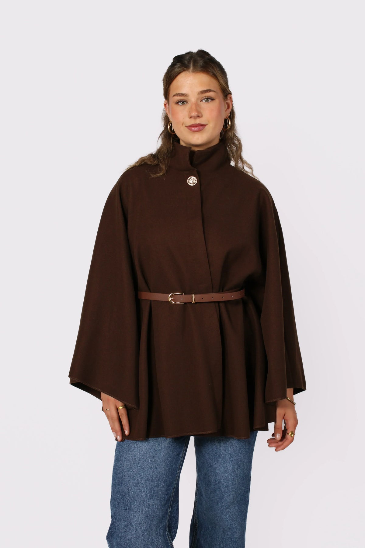 Freya Belted Cape Poncho
