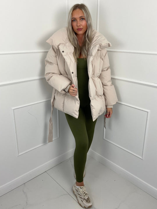 Karly Short Belted Puffer Jacket