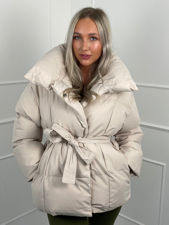 Karly Short Belted Puffer Jacket