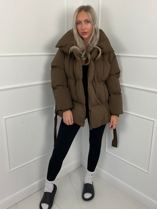 Karly Short Belted Puffer Jacket