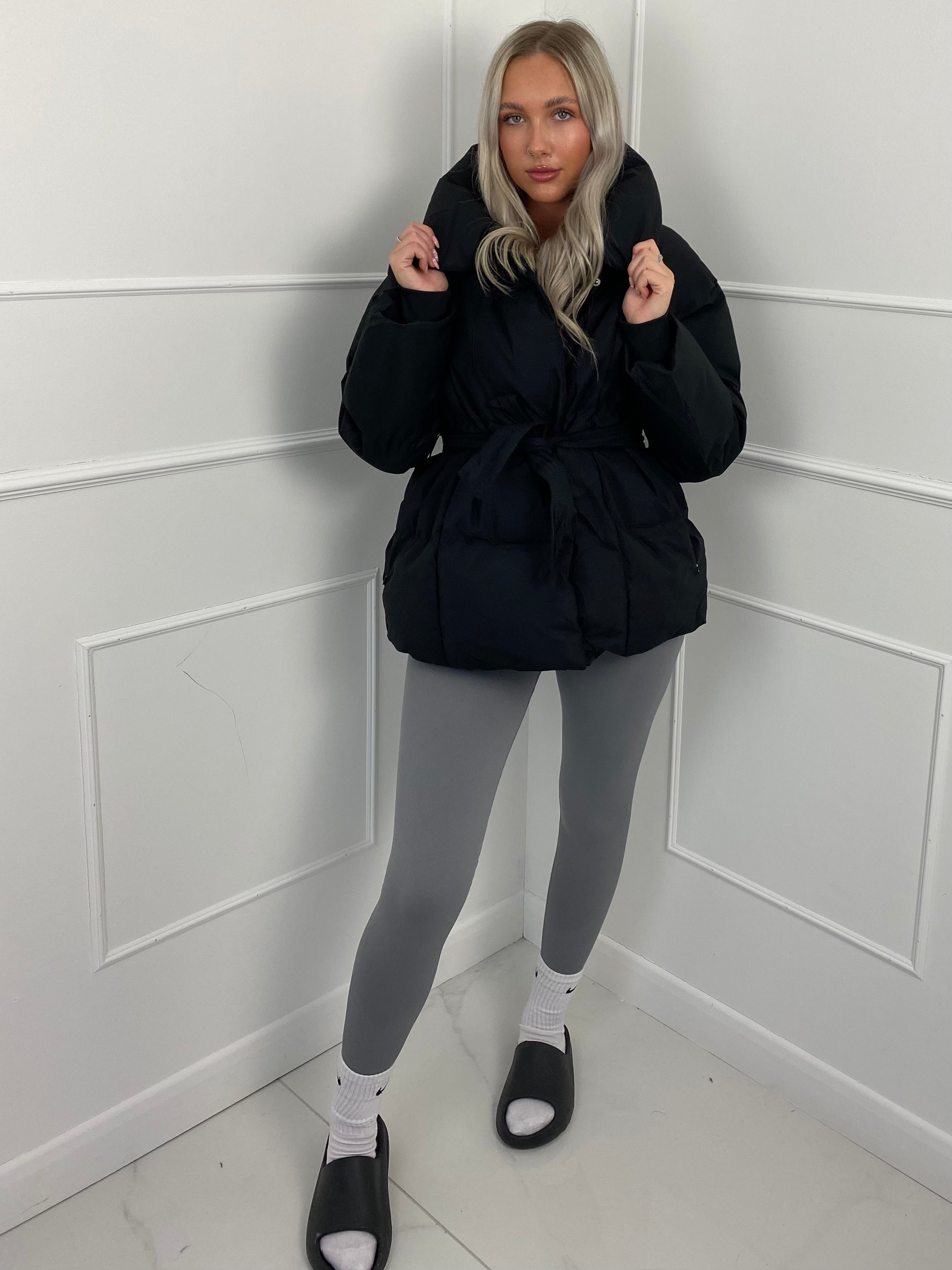 Karly Short Belted Puffer Jacket