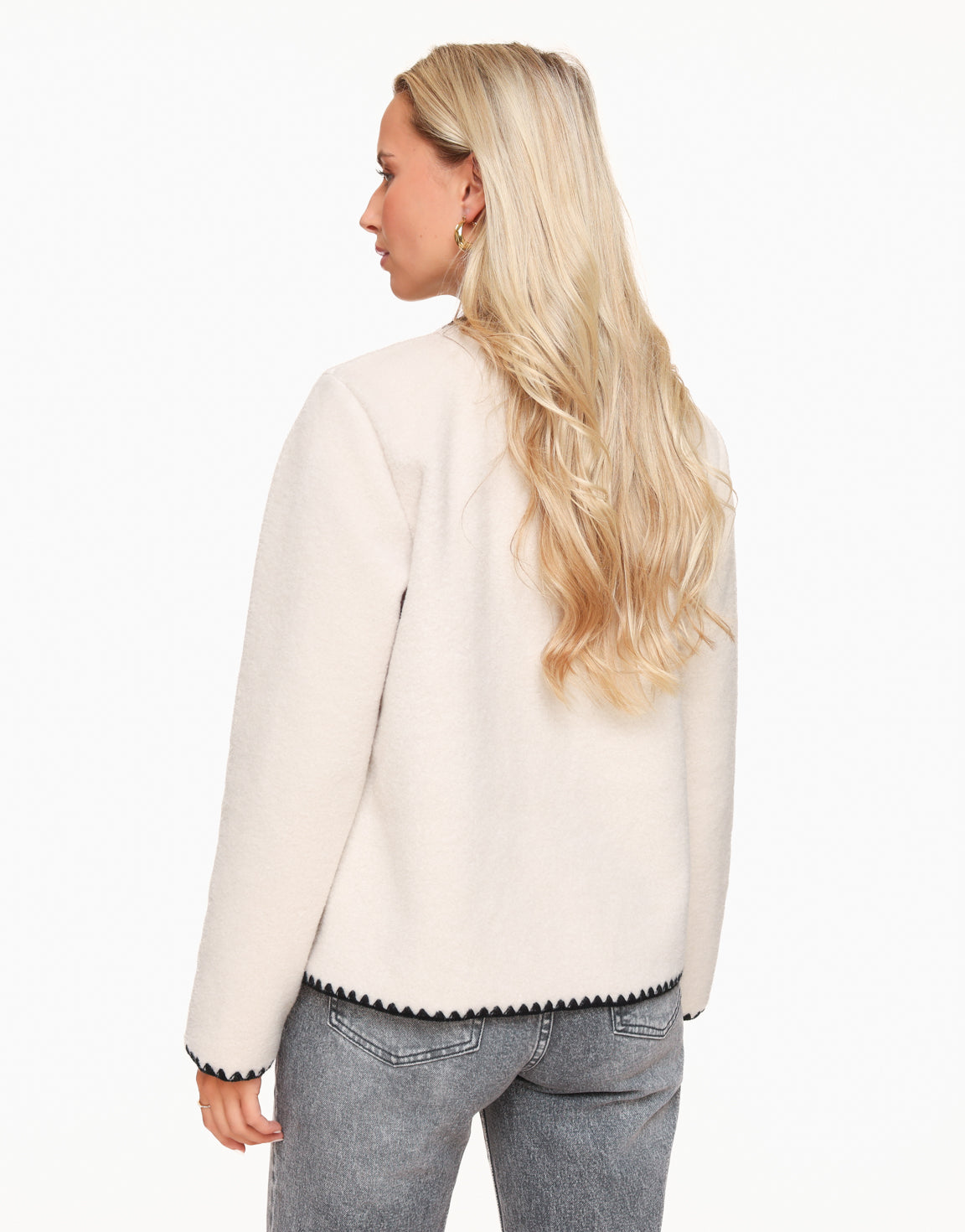 Creme Teddy Jacket with Gold buttons