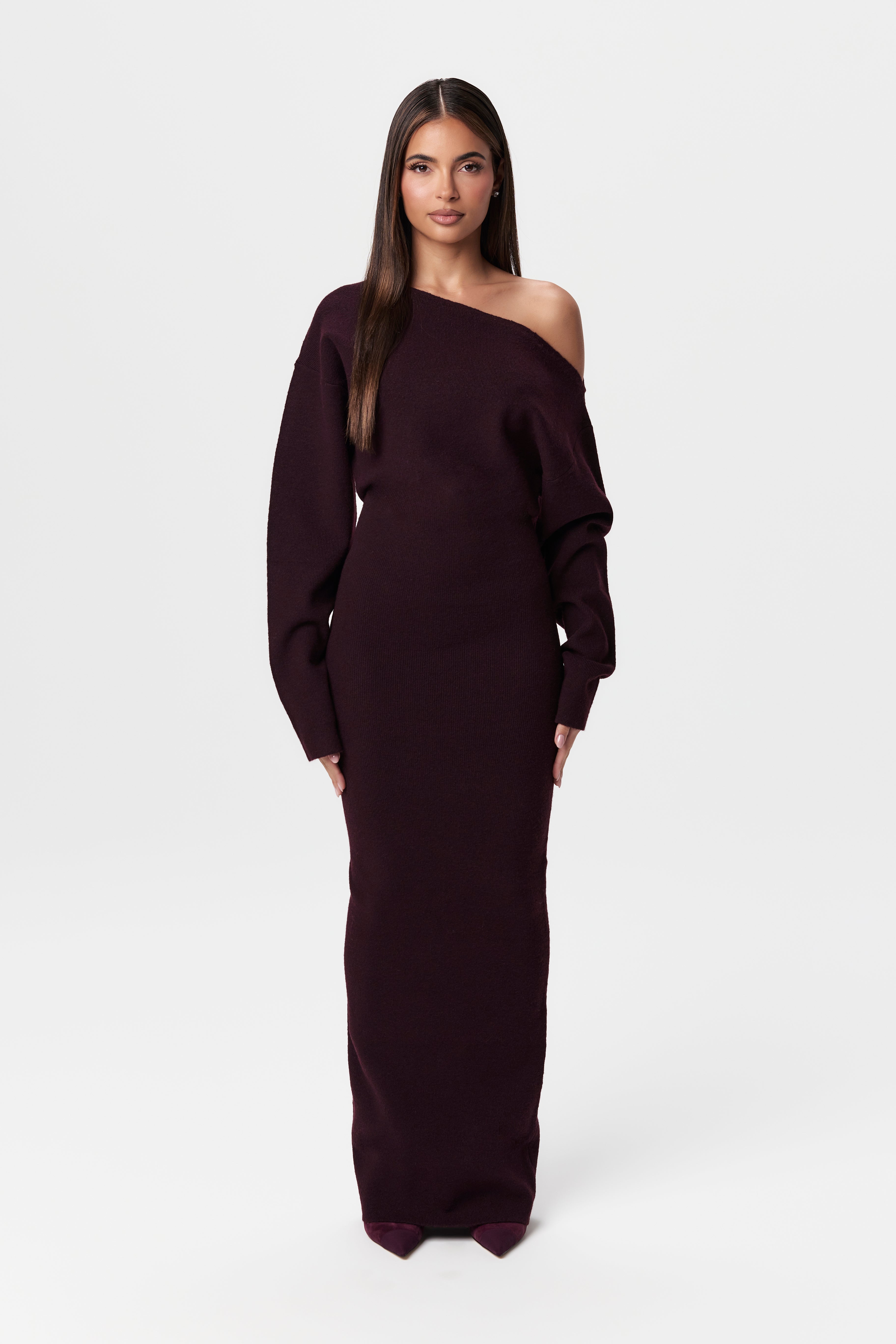 Kimmie Knit Off-Shoulder Sweater Maxi Dress