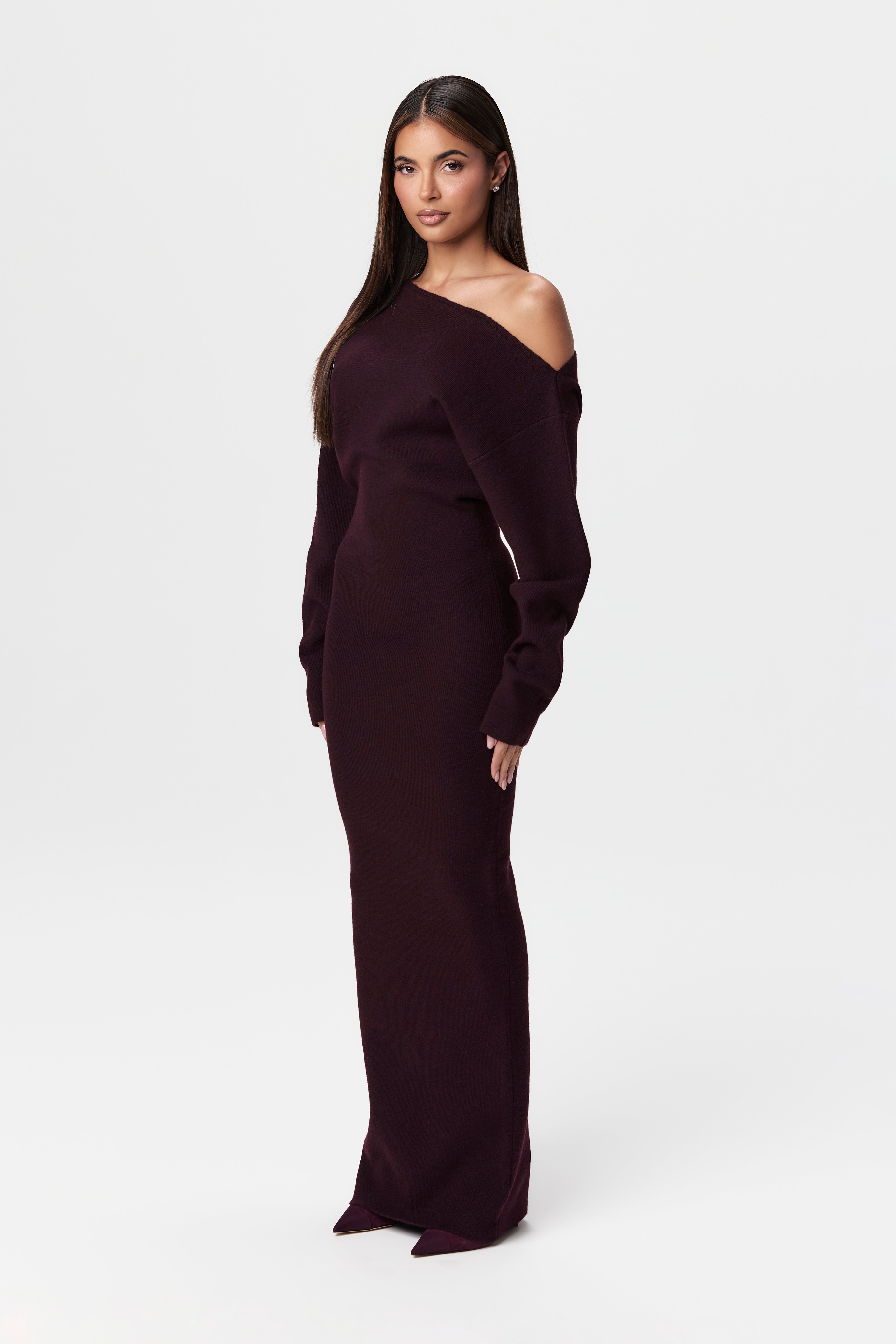 Kimmie Knit Off-Shoulder Sweater Maxi Dress