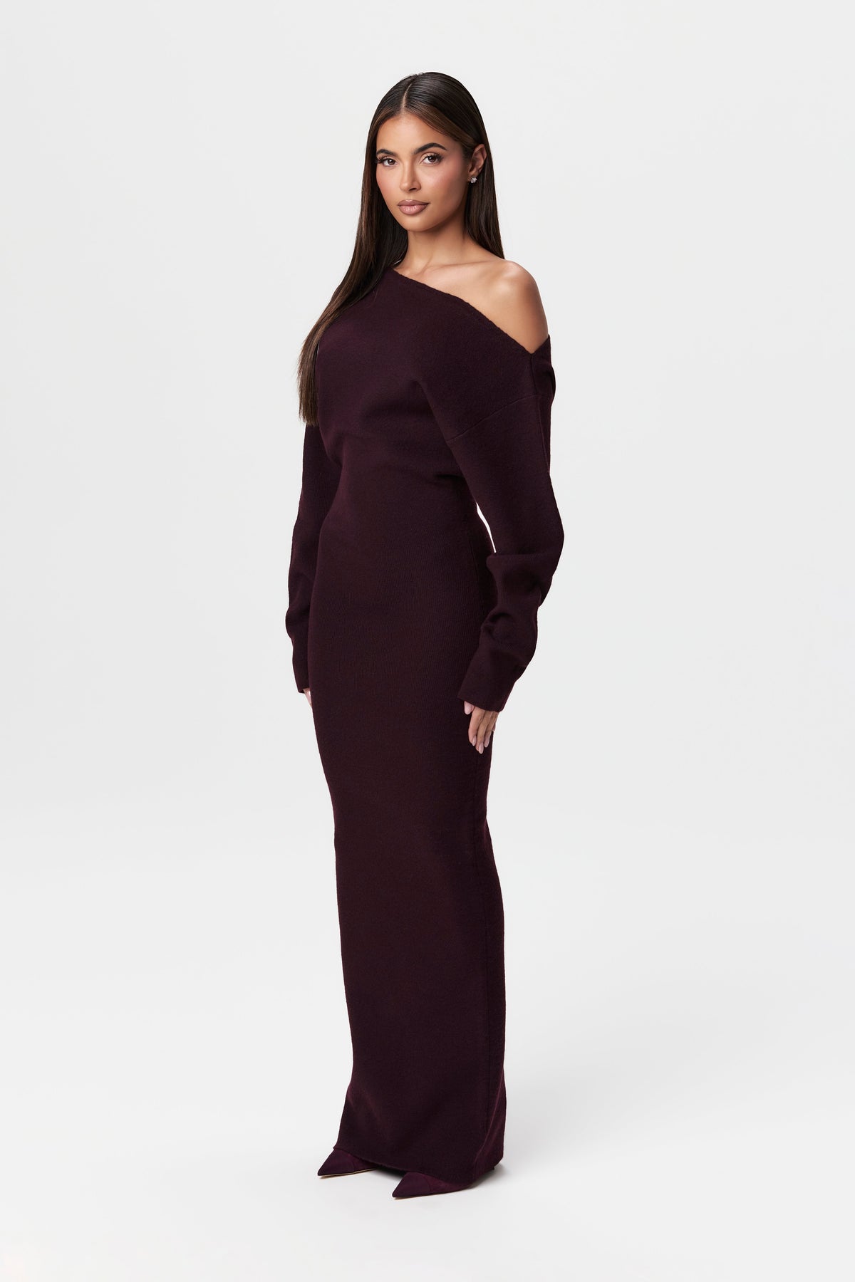 Kimmie Knit Off-Shoulder Sweater Maxi Dress
