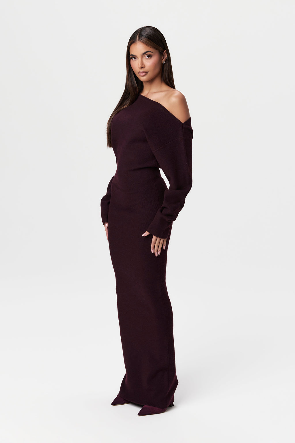 Kimmie Knit Off-Shoulder Sweater Maxi Dress