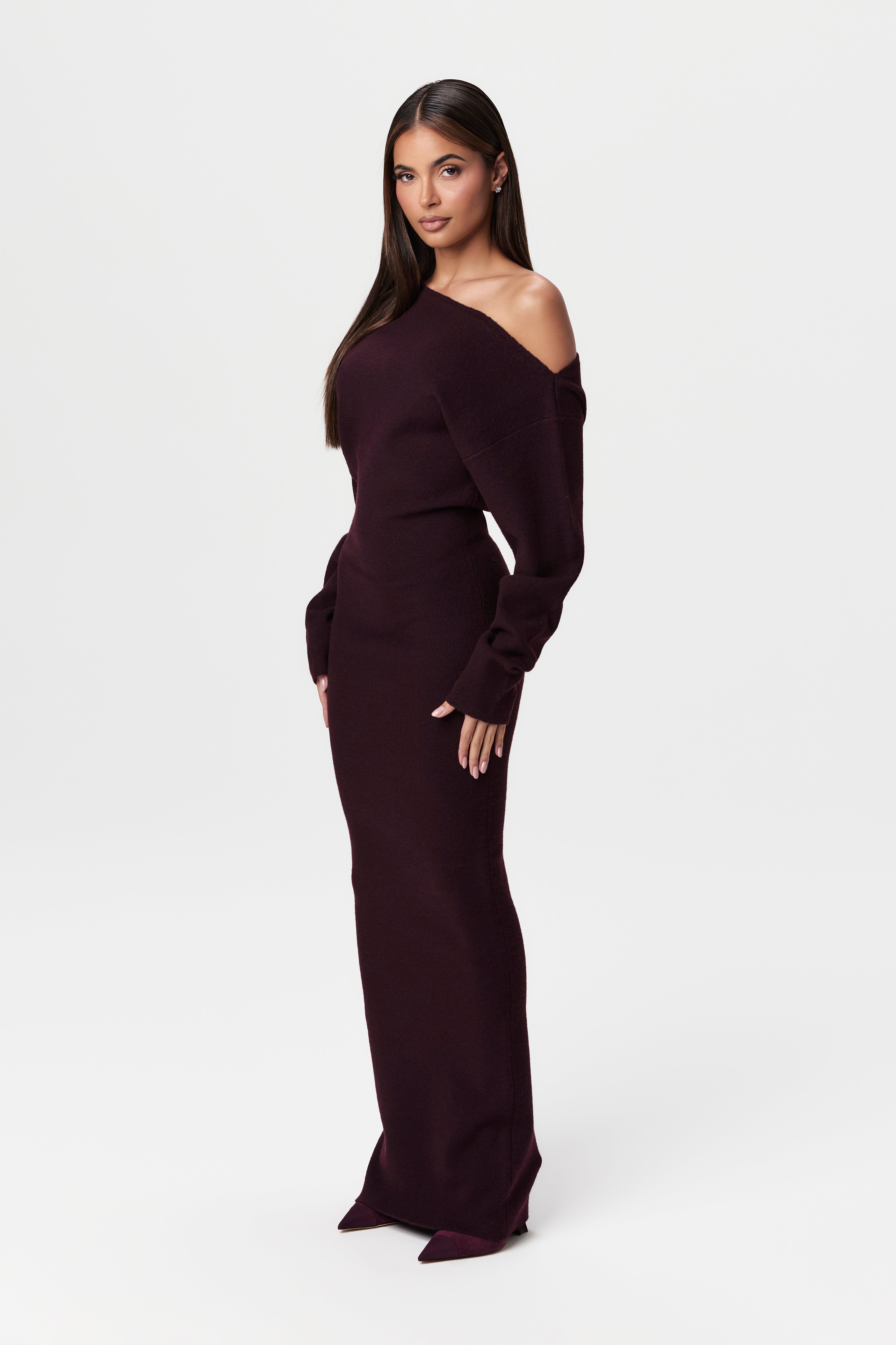 Kimmie Knit Off-Shoulder Sweater Maxi Dress