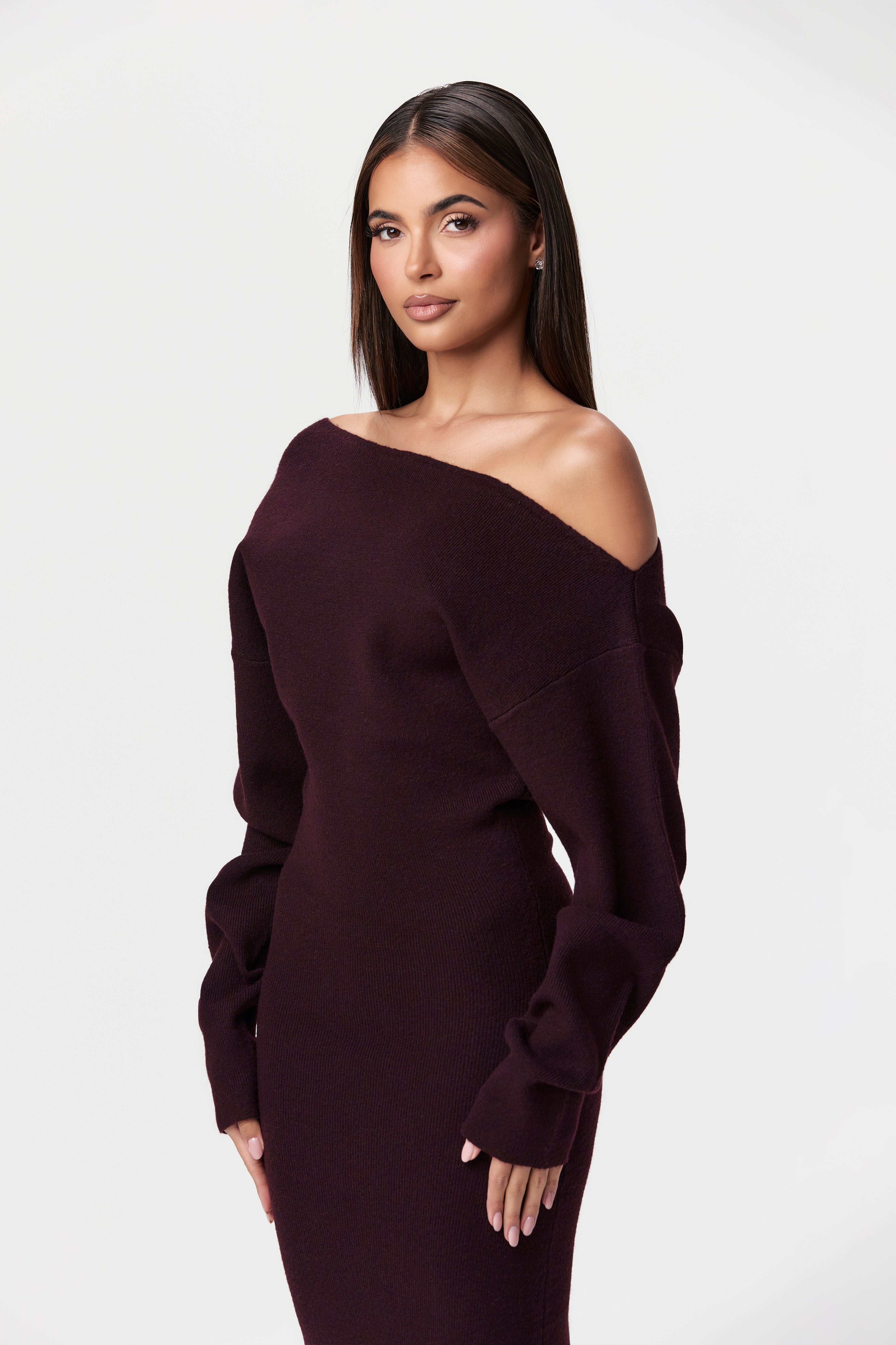 Kimmie Knit Off-Shoulder Sweater Maxi Dress