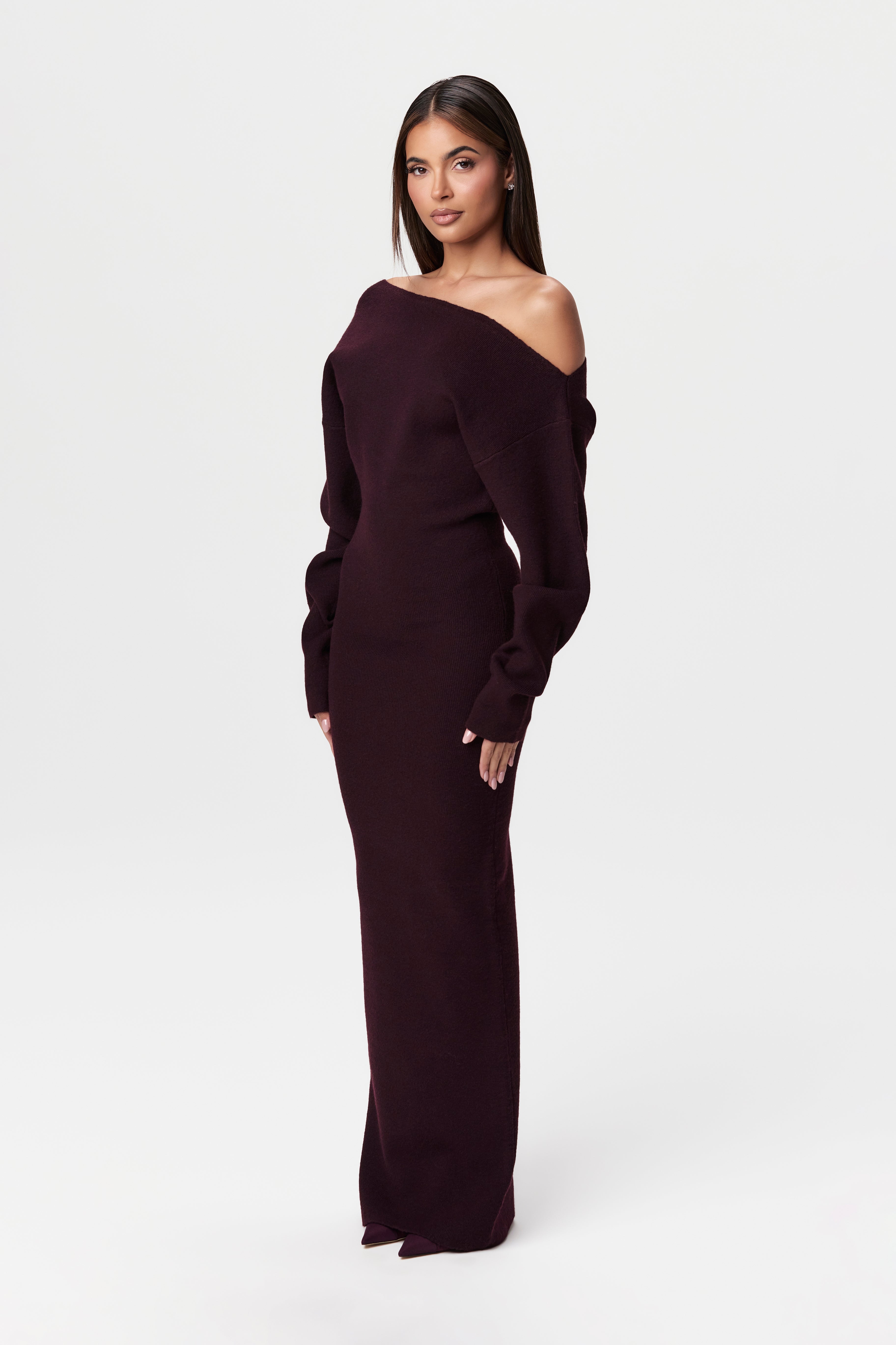 Kimmie Knit Off-Shoulder Sweater Maxi Dress