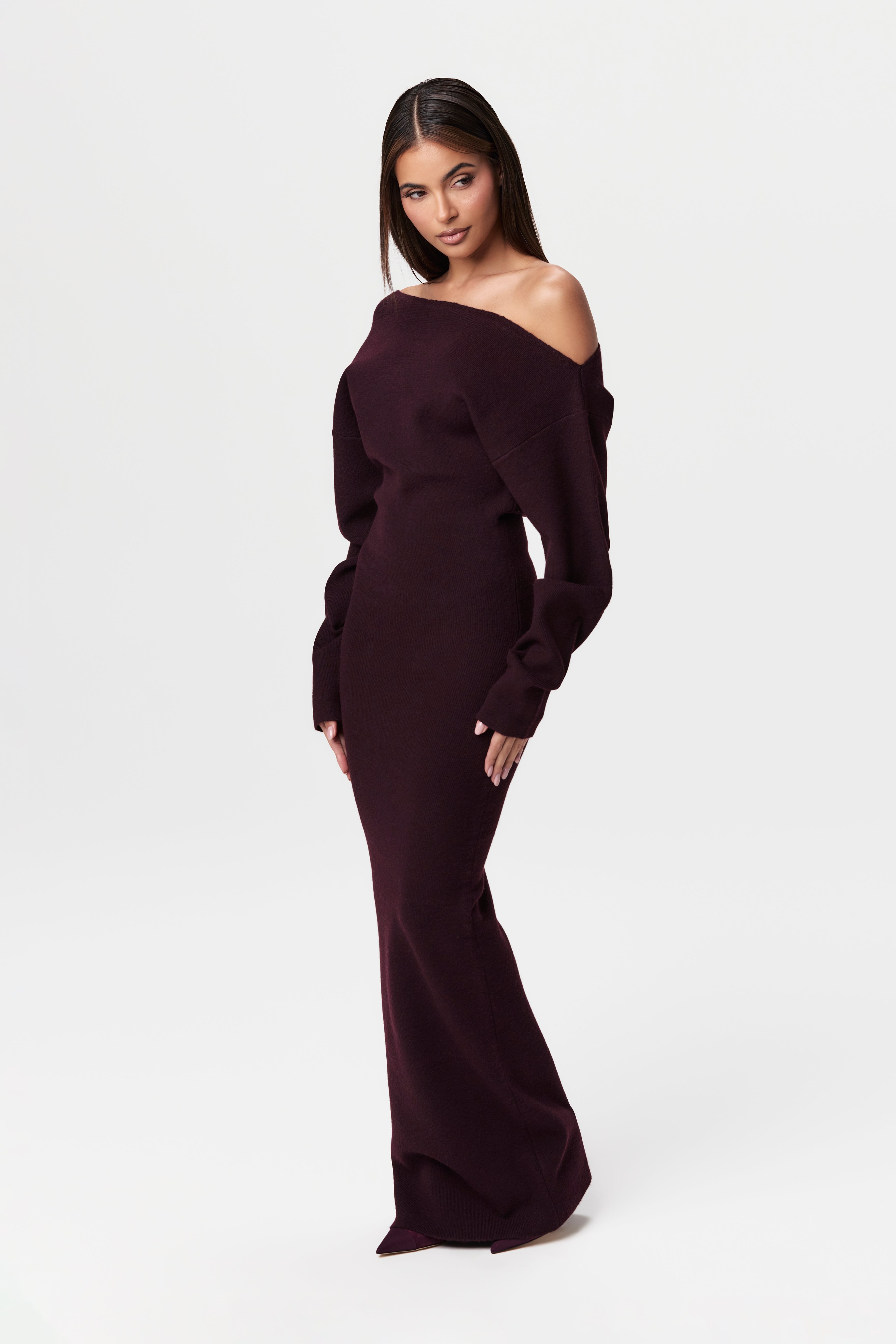 Kimmie Knit Off-Shoulder Sweater Maxi Dress