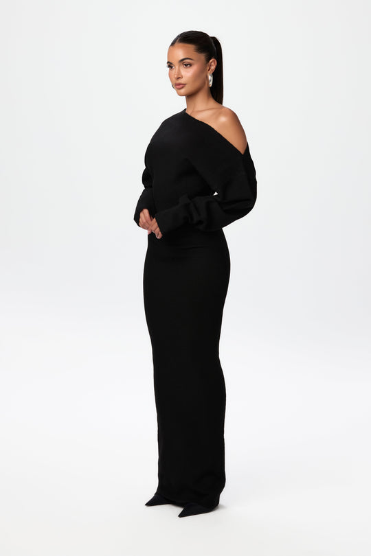 Kimmie Knit Off-Shoulder Sweater Maxi Dress