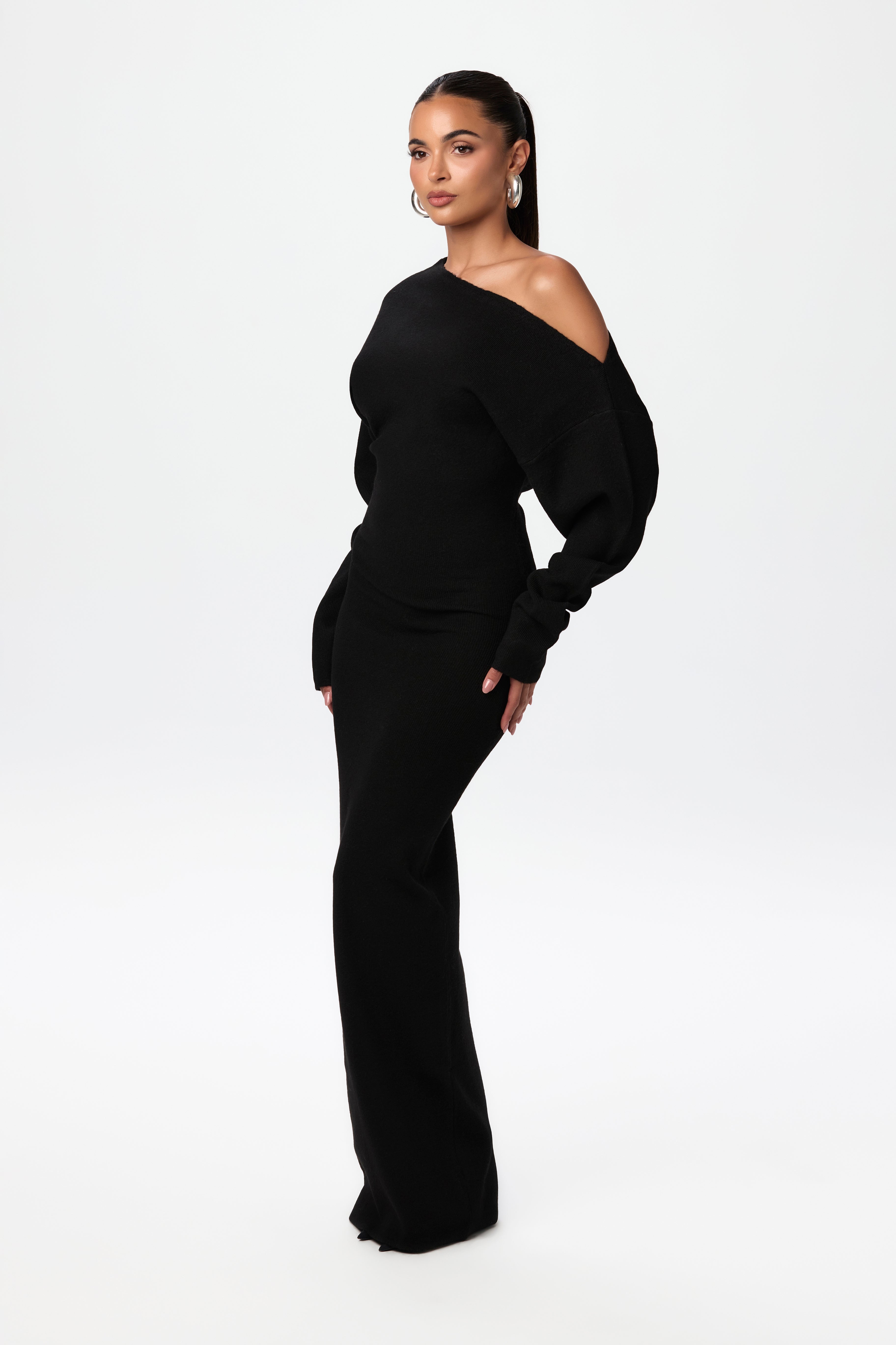 Kimmie Knit Off-Shoulder Sweater Maxi Dress
